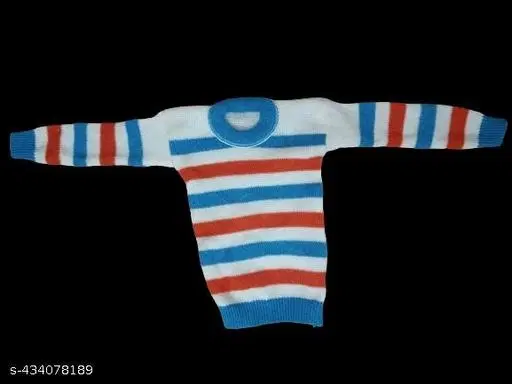 Acrylic Striped Sweater for Girls & Boys (Multicolor, 2-3 Years)