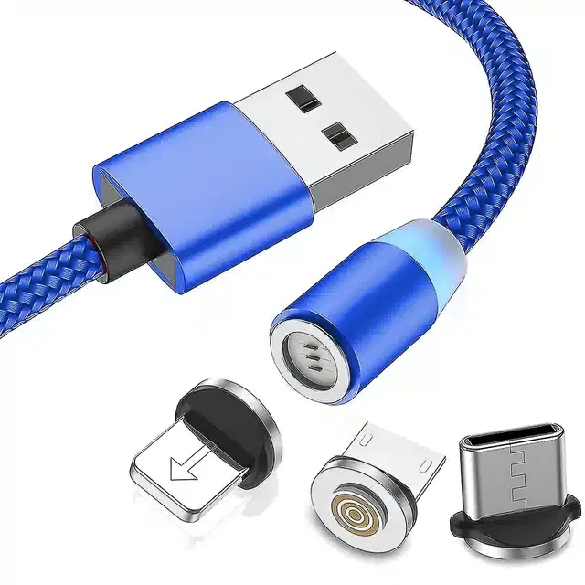 Fast Charging 3 in 1 USB Cable, Blue