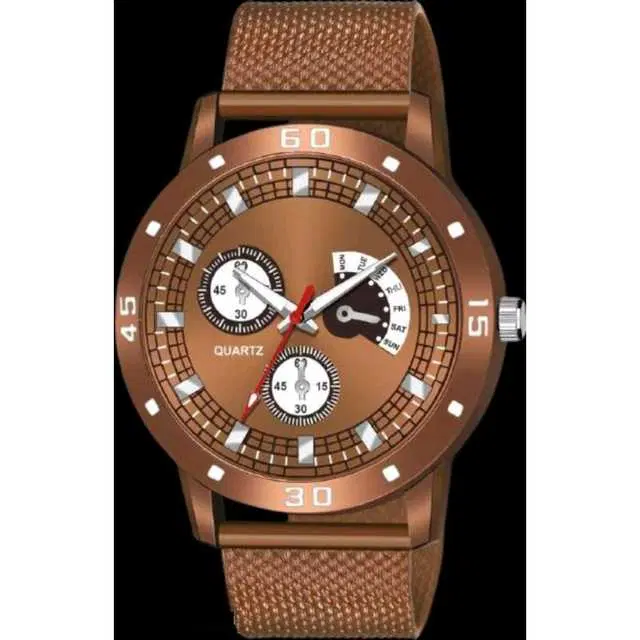 Casual PU Analog Watch For Men (Brown) (MP-528)