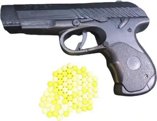 Plastic Gun Toys with 60 Pcs Bullets for Kids, Black & Yellow
