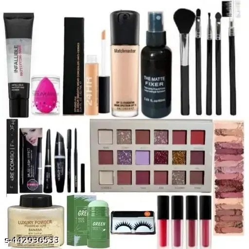 Professional Waterproof Bridal Makeup Combo Kits For Girls & Women All Beauty Products In 1 Kit Set Of -12