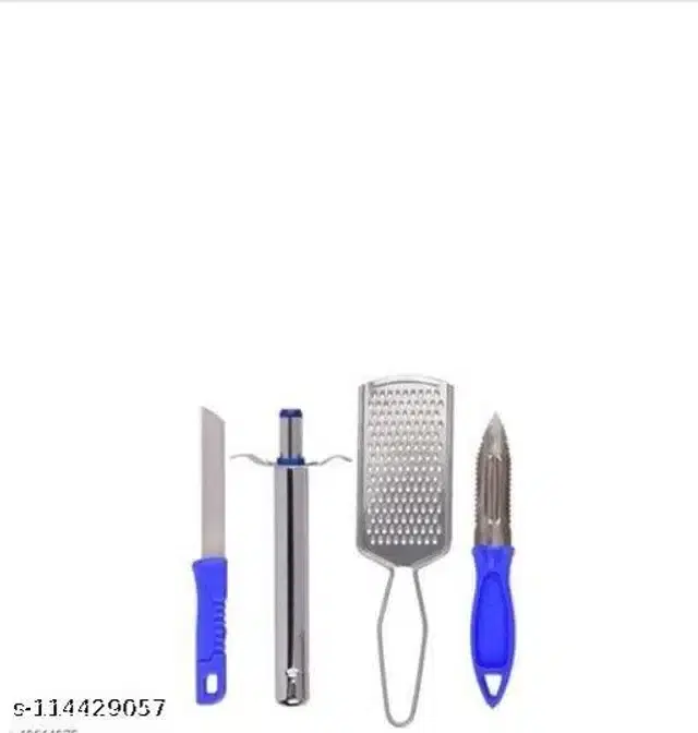 Plastic Knife Set, Silver, Set of 4