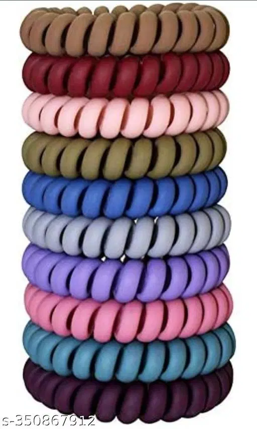 Rubber Hair Bands for Women & Girls, Pack of 10 (Multicolor)