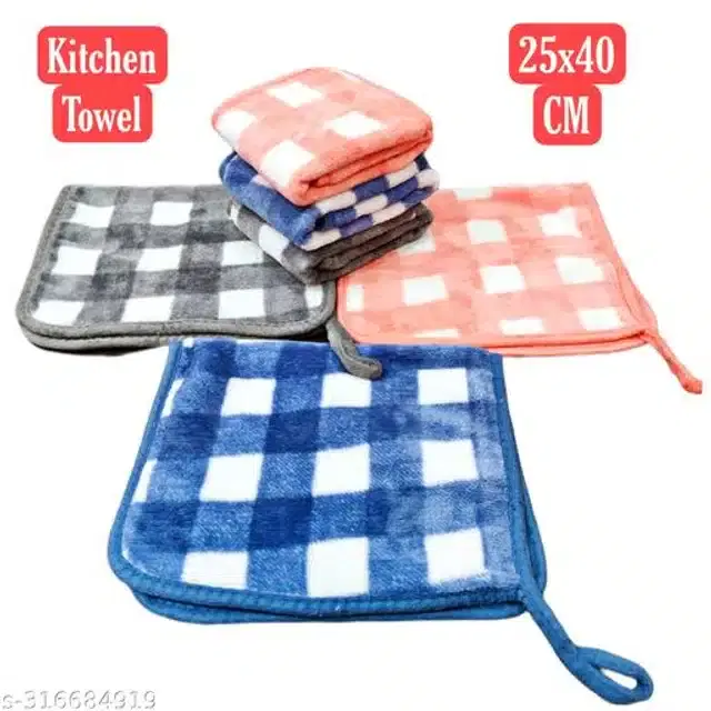 Cotton Kitchen Napkins, Multicolor, 25x40 cm, Pack of 6