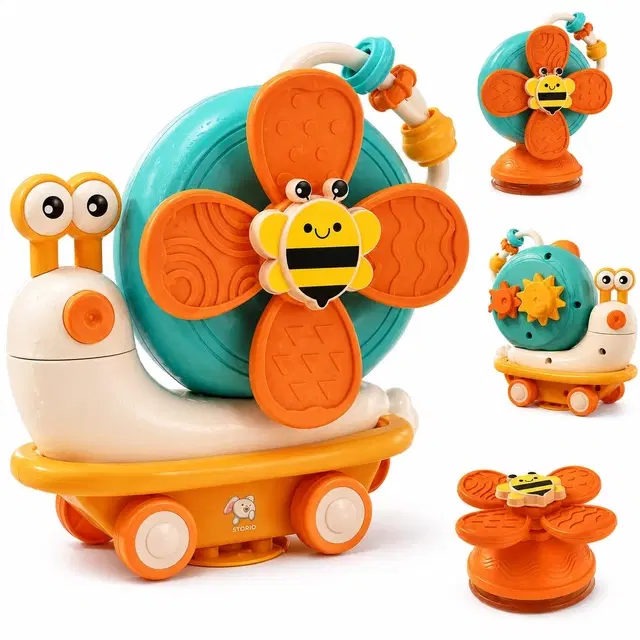 Storio Baby Suction Spinner Toy Set [5 In 1]