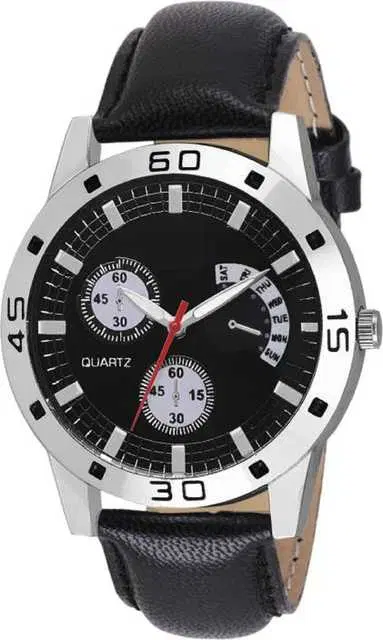 Casual Lether Analog Watch For Women (Black) (MP-124)