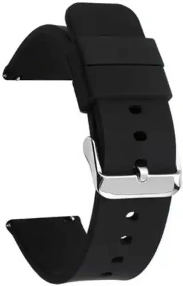 Silicone Watch Straps for Smartwatch, Black, 22 mm