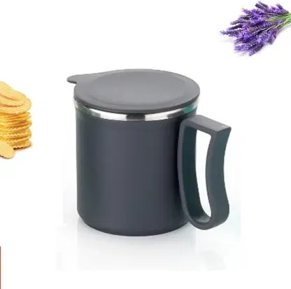 Rudra Double-Walled Tea/Coffee Cup, Black,Pack of 1