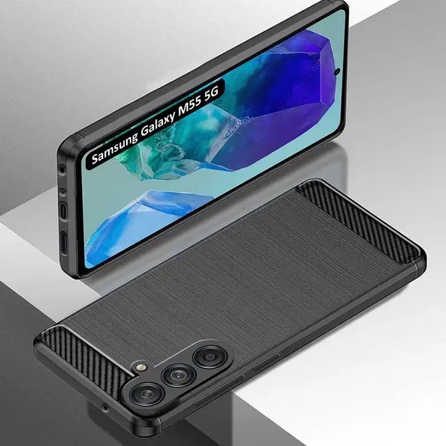 Silicone Mobile Back Cover for Samsung M55 5G, Black