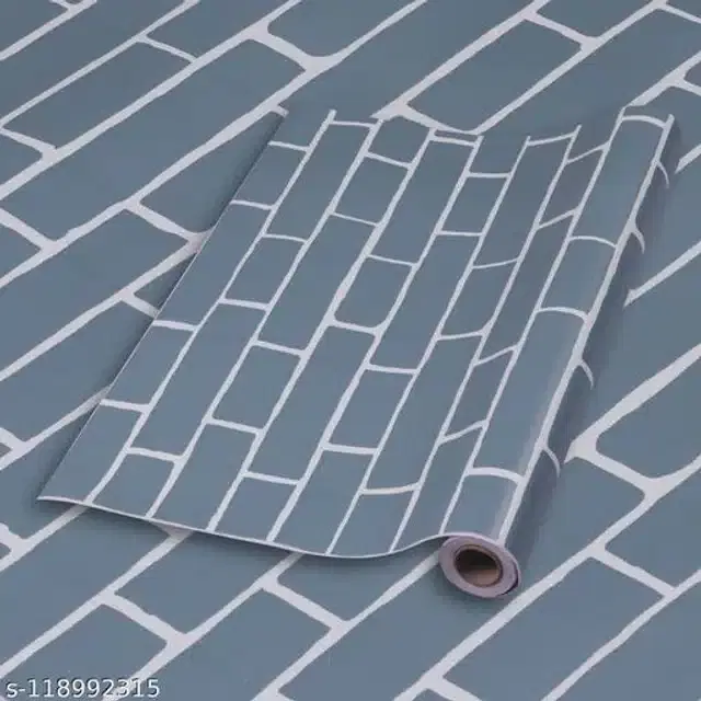 Vinyl Wallpaper for Home, Grey, 45x250 cm