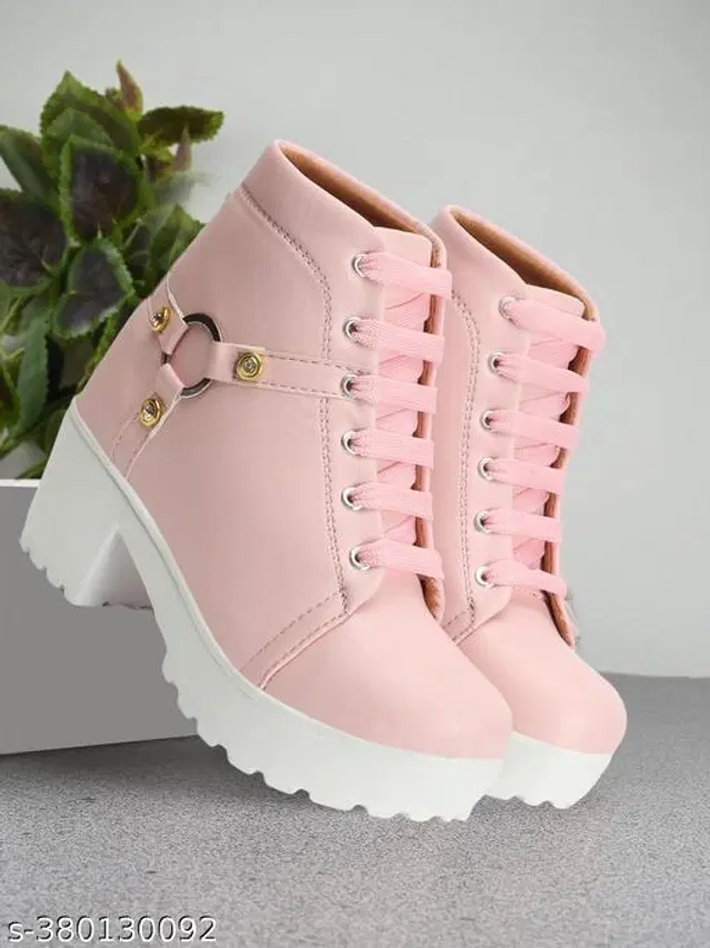 Boots for Women (Pink, 3)