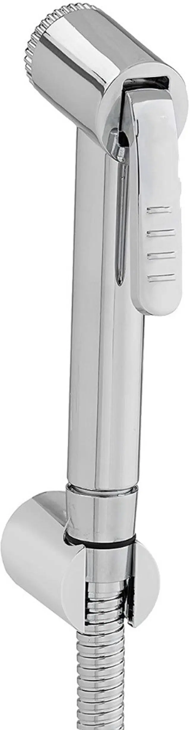 Hind Health Faucet with SS-304 1.0 Meter Hose Pipe & Wall Hook, Silver, Set of 1