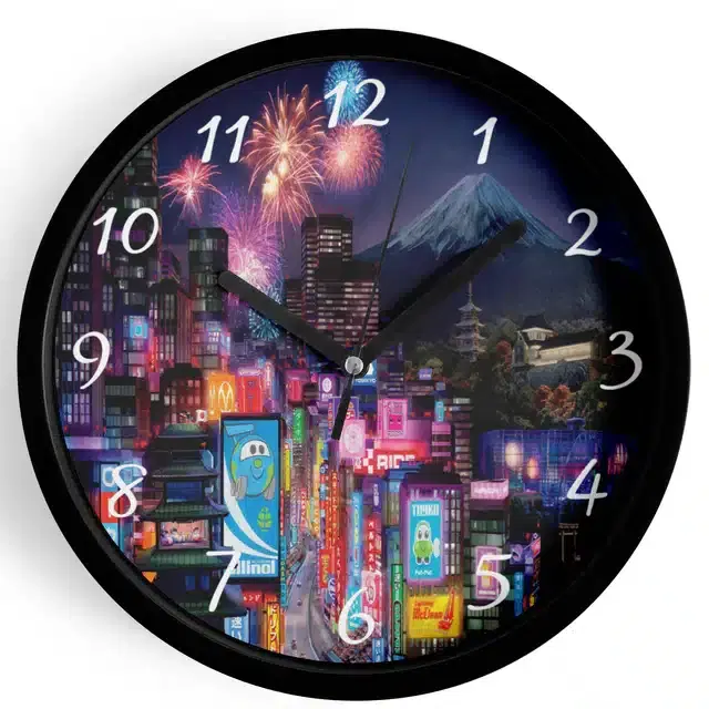 Analog Cars Wall Clock for Home, Black, 7 Inches
