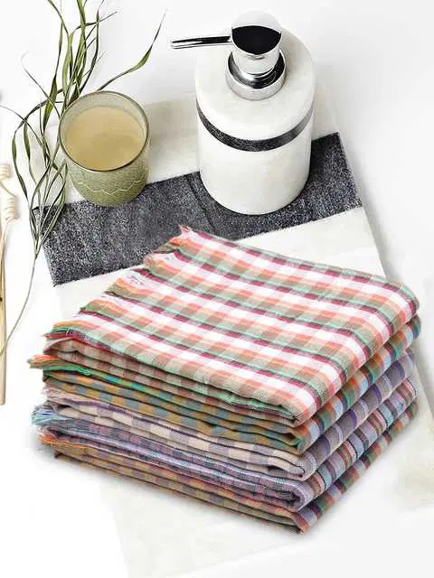 Klotthe Assorted Striped Cotton Bath Towels, Set Of 5, 80X150 Cm, Multicolor, K-152