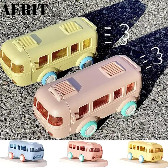 Plastic Bus Shape Sipper Bottle for Kids, Multicolor (1000 ml)