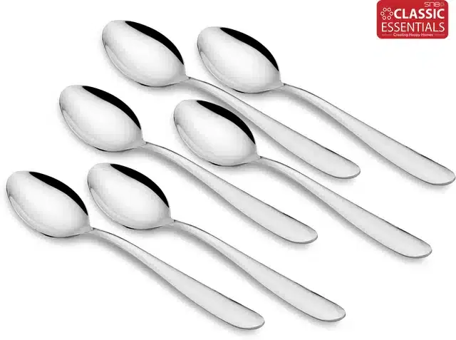 Stainless Steel Table Spoon, Pack of 6, Silver