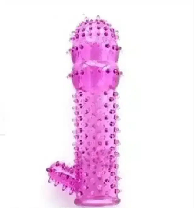 Silicone Reusable Extra Dotted Condom, Pink