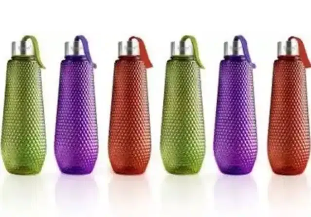 Plastic Water Bottle Set, Pack of 6, 1000 ml, Multicolor