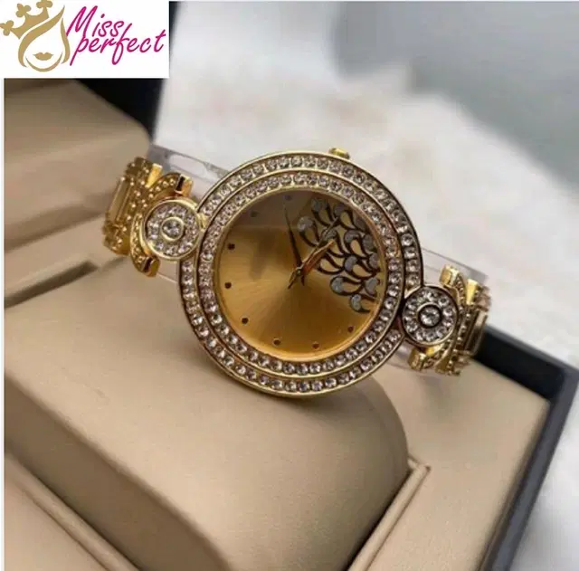 Analog Watch for Women & Girls (Gold)