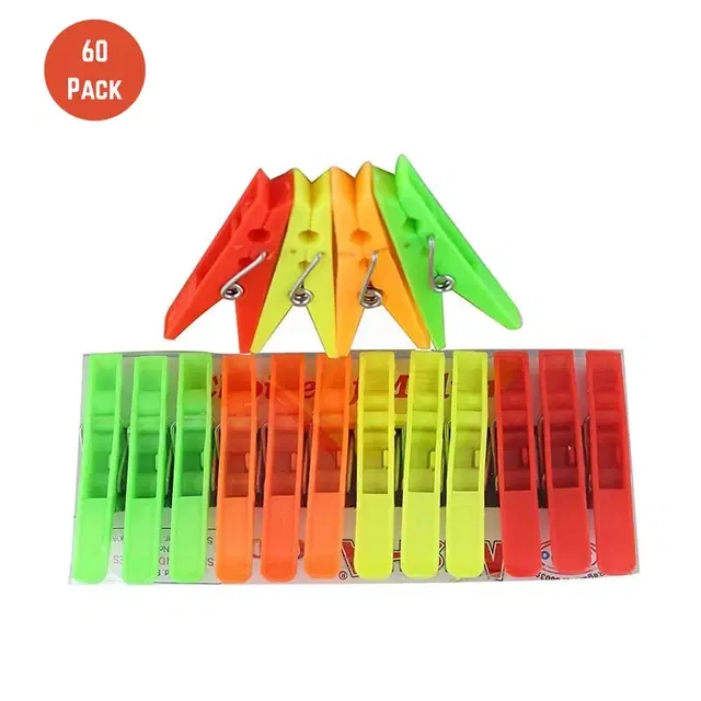 premium Cloth Hanging Clips Pack of 60 - Keep Your Clothes Organized with Ease