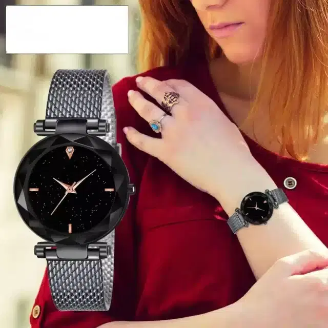 Analog Watch for Girls (Black)