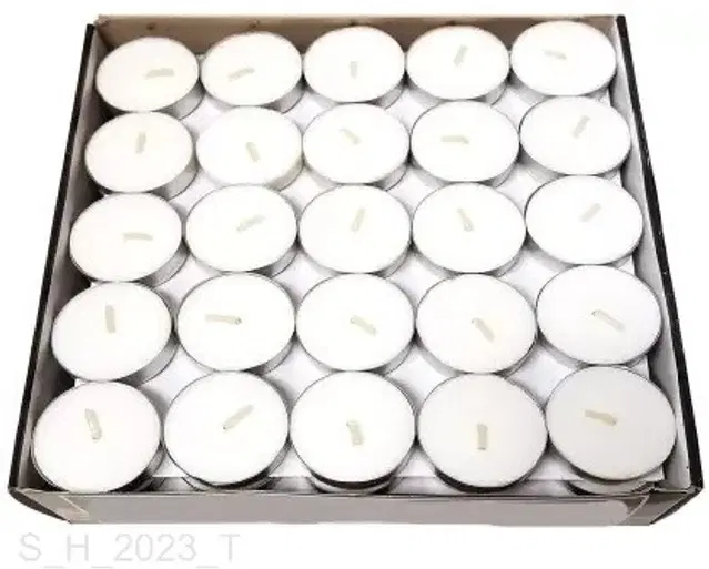 Wax Tealight Candles, White, Pack of 5