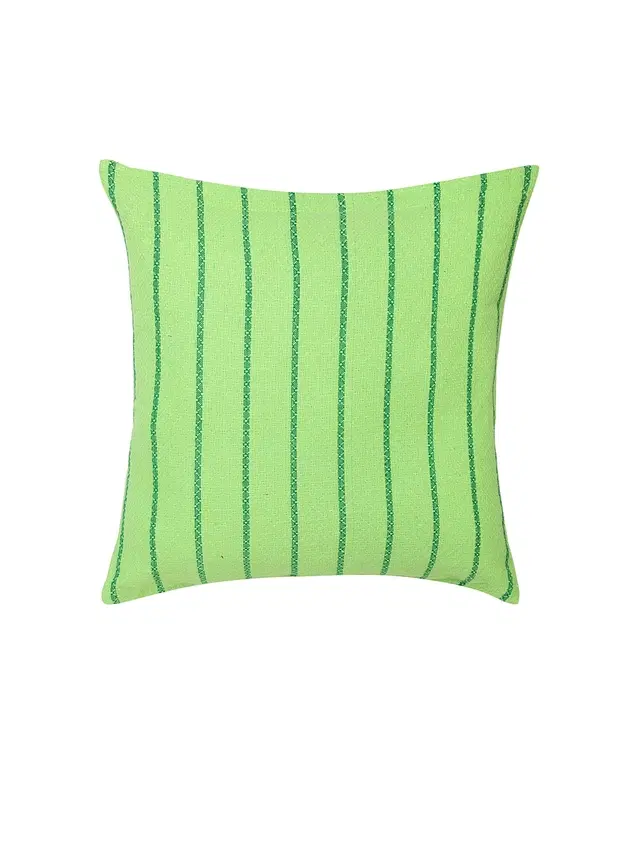 Cotton Cushion Cover, Green, 16x16 inches