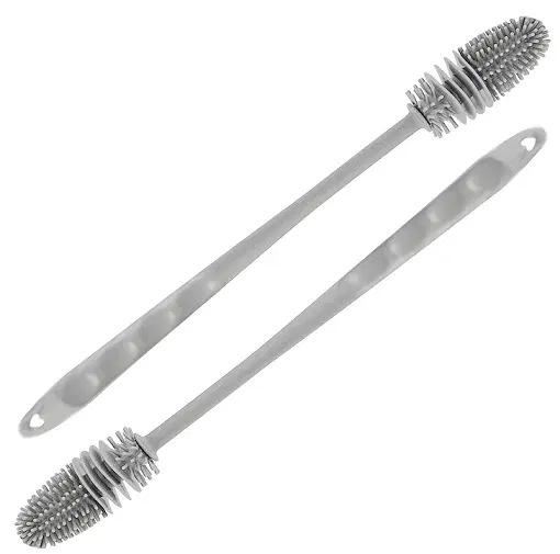 Narrow Neck Bottle Cleaning Brushes, Grey, Pack of 2