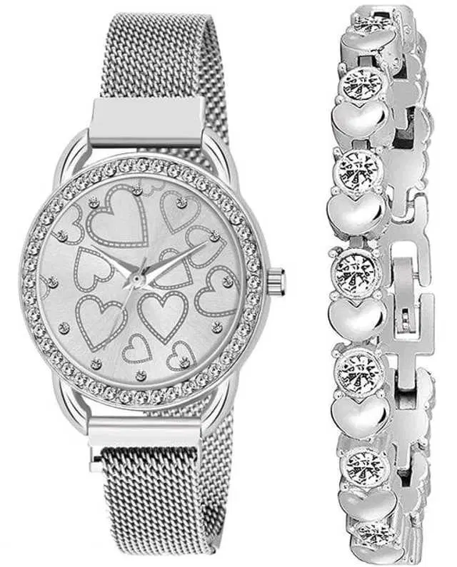 Analog Watch For Womens (Silver) (WS-403)