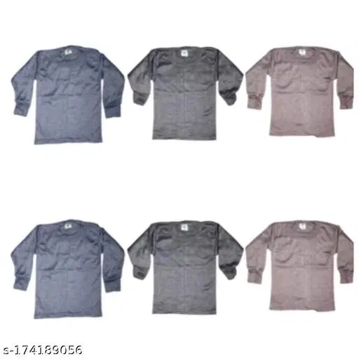 Woolen Thermal Topwear for Kids, Pack of 6 (Multicolor, 0-3 Months)