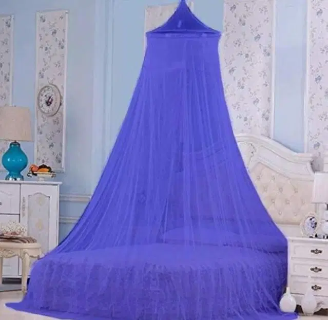 Polyester Round Mosquito Net, Royal Blue, 7x7 Feet