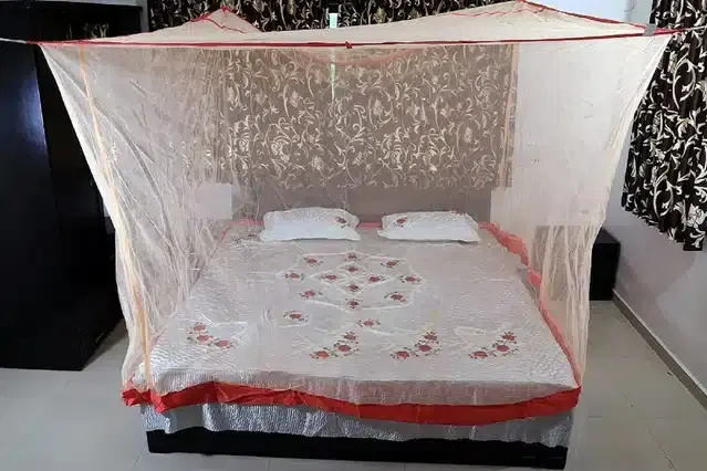 Double Bed Mosquito Net, Orange, 6x6 feet