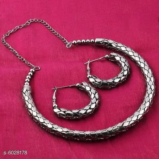 Choker Set for Women (Silver, Free Size)