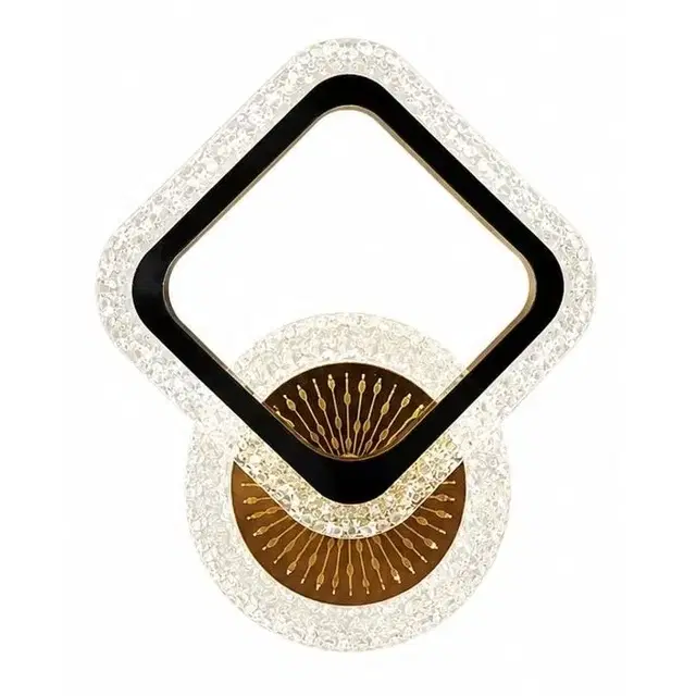 Diamond Shape Crystal Wall Sconce For Bedroom, Staircase & Home Decor