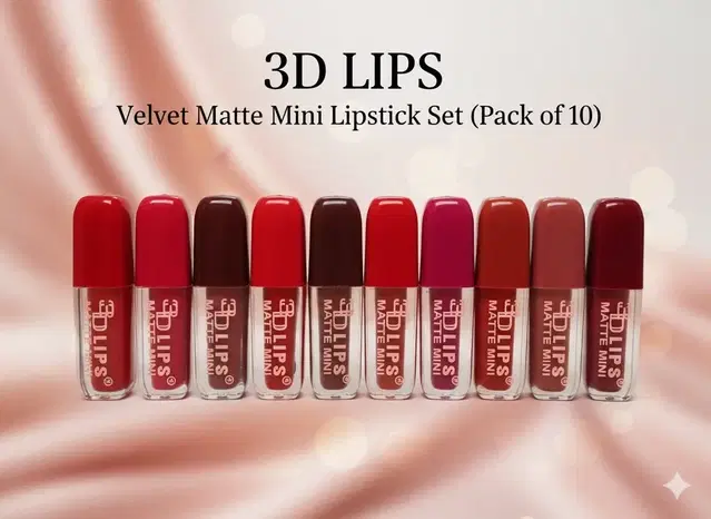 Matte Finish Mini Lipstick Kit [Pack of 10]