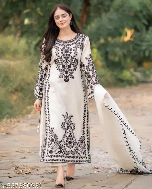 Unstitched Suit for Women (White, S)