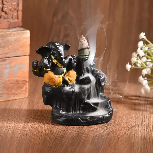 Lord Ganesha Fountain Diffuser, Multicolor, 4 inches