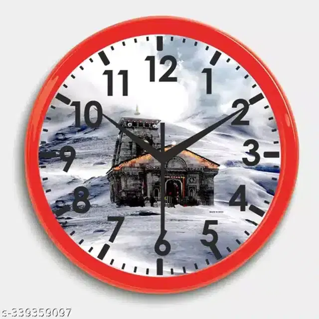 Designer Printed Plastic Wall Clock, Multicolor