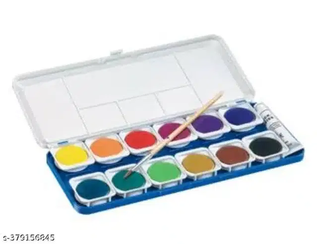 Watercolor Palette with Brush, Multicolor, Set of 1