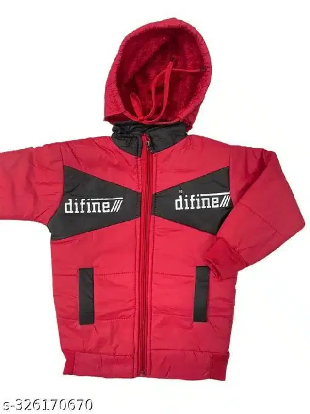 Woolen Jacket for Boys (Red, 2-3 Years)