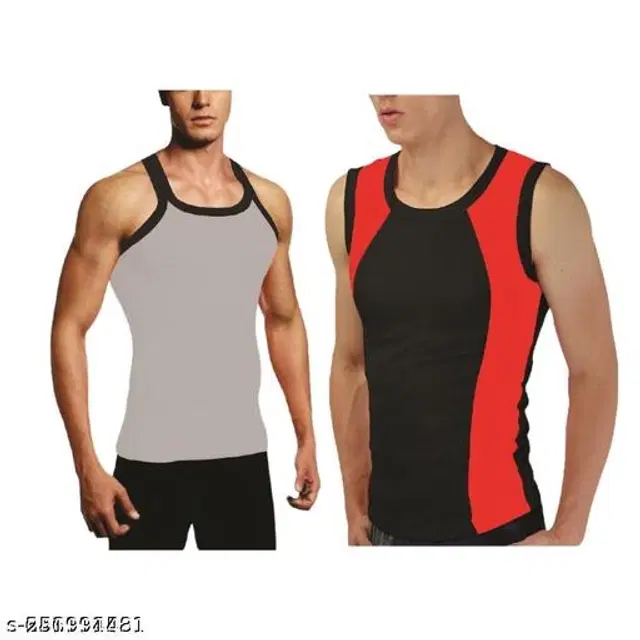 Cotton Vests for Men, Pack of 2 (Multicolor, XS)