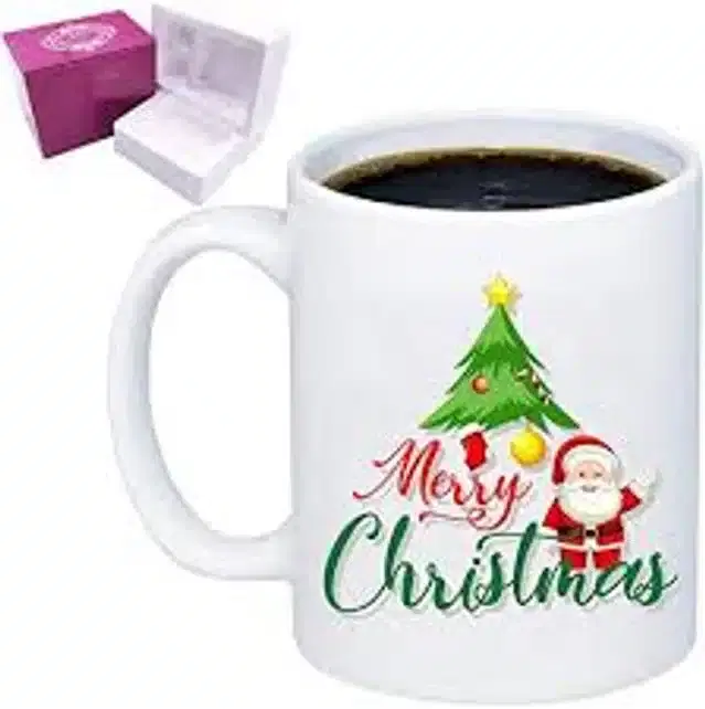 Ceremic Printed Coffee Mug, White, 350 ml