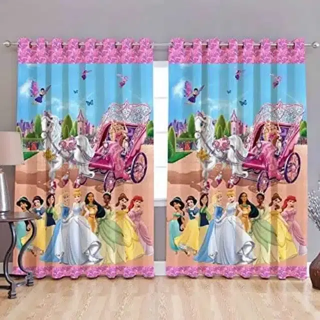 Polyester Printed Door & Window Curtains, Multicolor, 5 feet