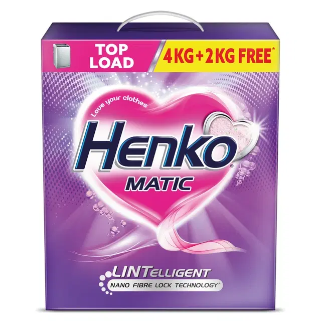 Henko Matic Top Load Detergent Powder 4 Kg + 2 Kg Free (Box)