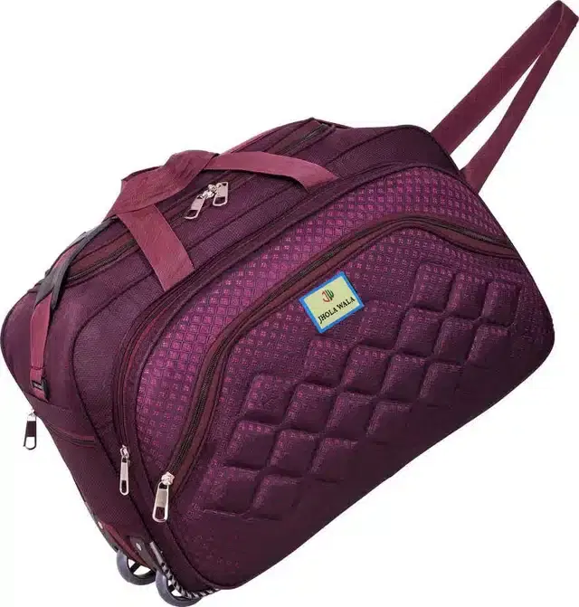 Polyester Traveling Luggage Bag with Wheels, Purple,60 L