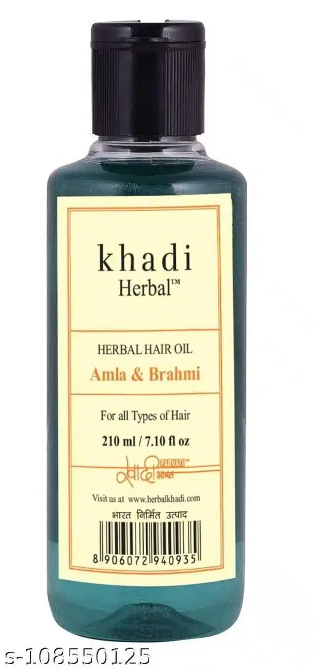 Khadi Herbal Amla and Brahmi Hair Oil, 210 ml