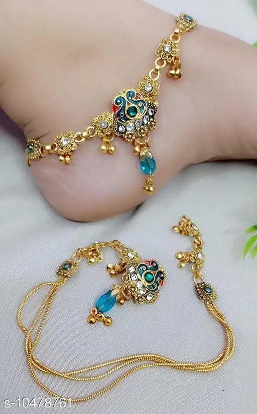 Anklet Multicolor Free Size Anklets & Toe Rings for Women
