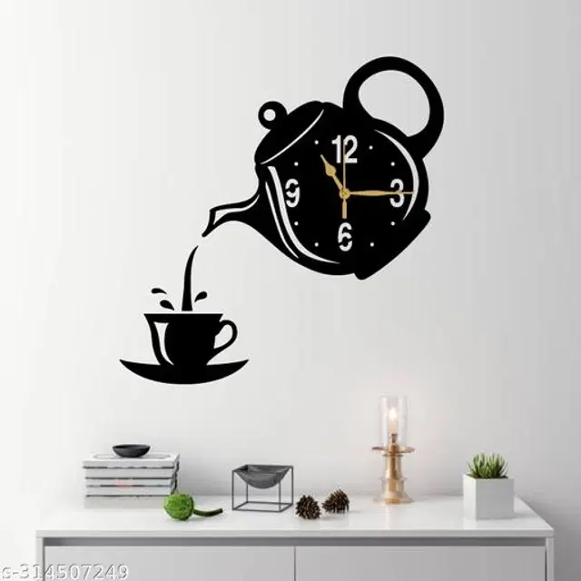 Wooden Wall Clock for Home, Black