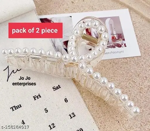 Plastic Hair Clutcher for Women & Girls, Pack of 2 (Multicolor)