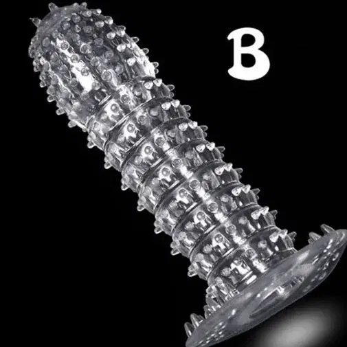 Crystal Dotted Reusable Condom for Men, Transparent, Pack of 1